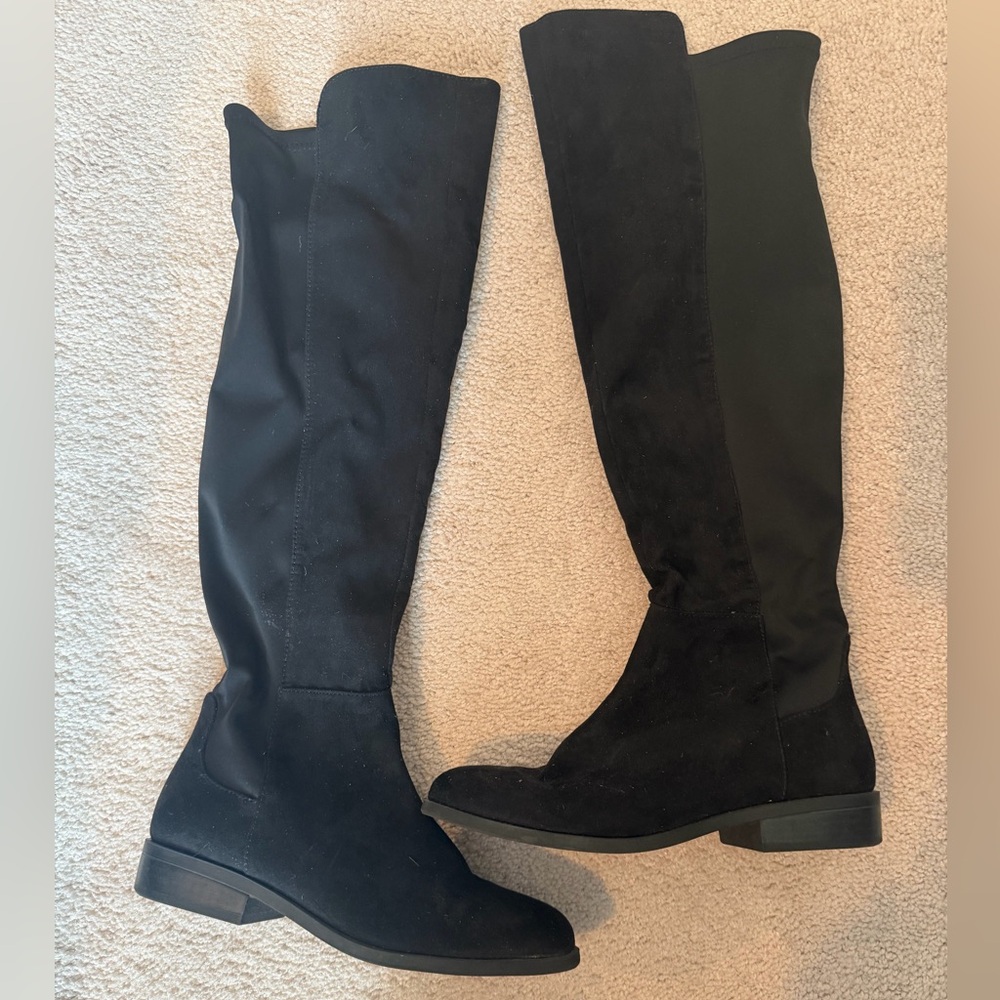Forever 21 Black Over-the-Knee Suede Boots
